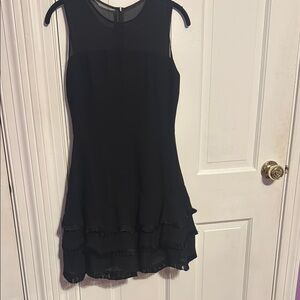 Sandro Black Ruffled Tiered Mini Dress